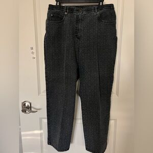Patterned Faded Black Jeans Classic Fit